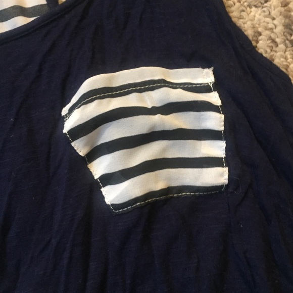 🌸Vintage Havana Navy Striped Shear Racerback Tank - Picture 3 of 7